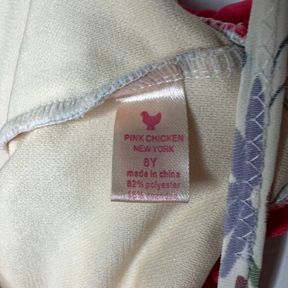 Pink Chicken One Piece Swimsuit Girls 8Y - Picture 5 of 6